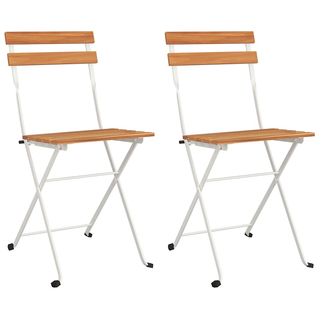 vidaXL Opklapbare Stoelen (2 stuks) - Massief Acaciahout & Staal - 34% Korting