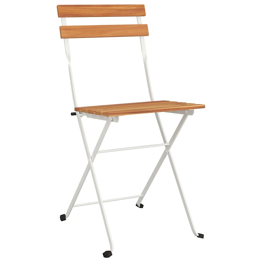 vidaXL Opklapbare Stoelen (2 stuks) - Massief Acaciahout & Staal - 34% Korting