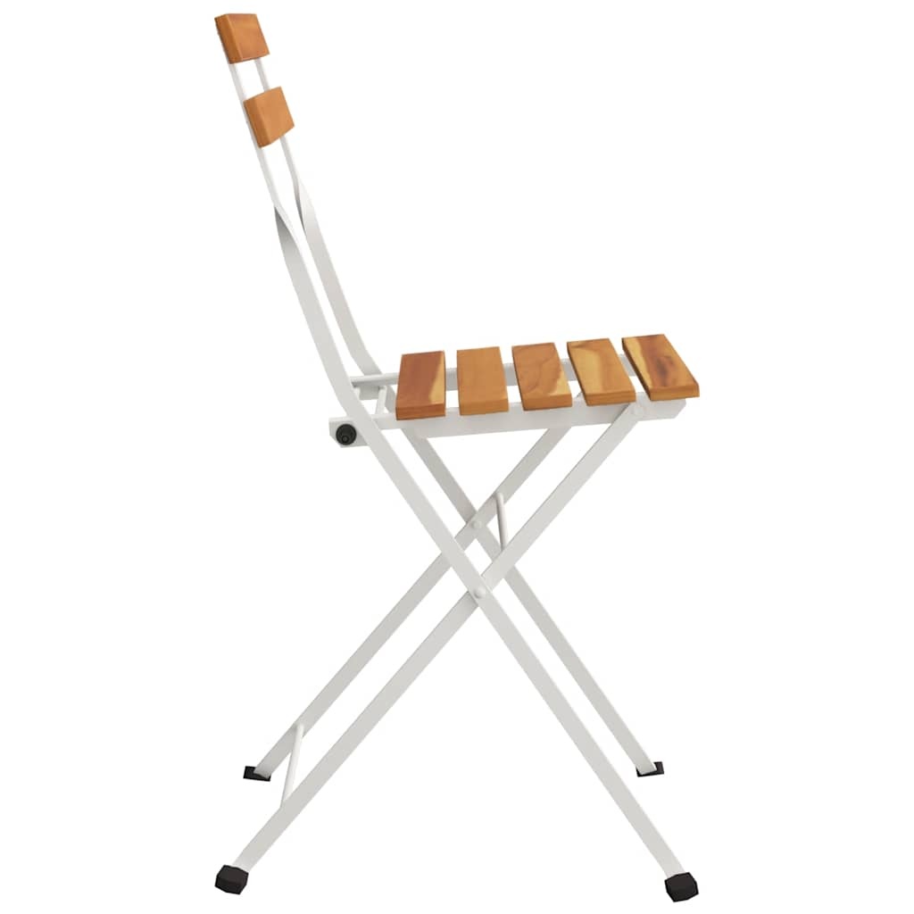 vidaXL Opklapbare Stoelen (2 stuks) - Massief Acaciahout & Staal - 34% Korting
