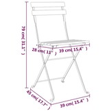 vidaXL Opklapbare Stoelen (2 stuks) - Massief Acaciahout & Staal - 34% Korting