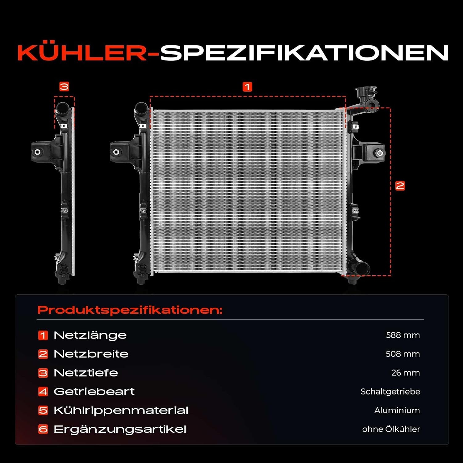 Motorkoeler Waterkoeler Radiator 55116842 voor Jeep Grand Cherokee XH XK WK III WH met 34% Korting