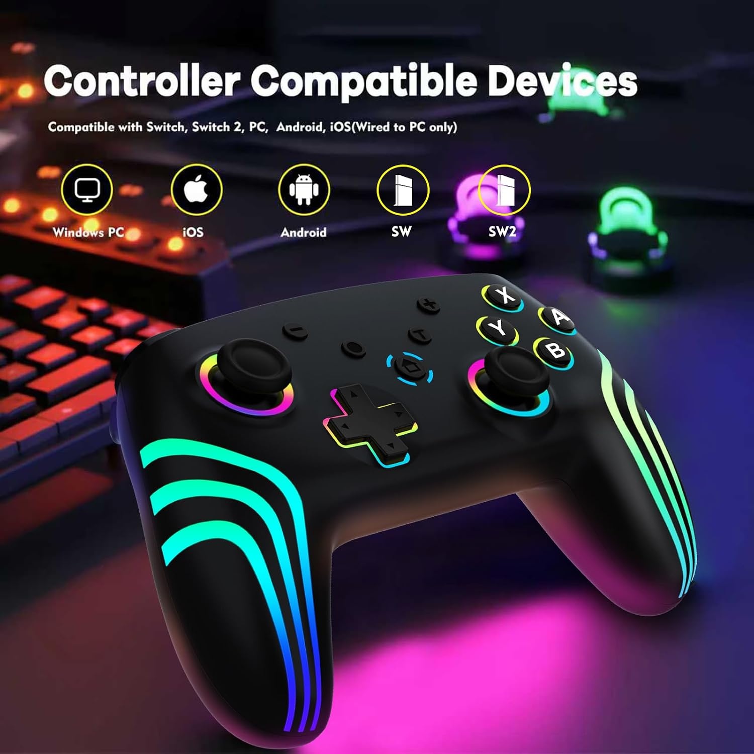 Draadloze Switch Controller: RGB, Hall Effect Triggers & Turbo (31% Korting)