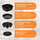 11-Delige Airfryer Accessoireset Zwart 22x22cm - Korting 31%