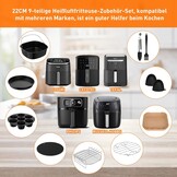 11-Delige Airfryer Accessoireset Zwart 22x22cm - Korting 31%