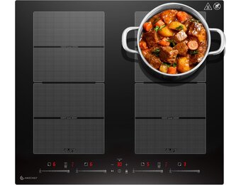 Inductiekookplaat 60cm, 4 Zones, Flexzones & 7400W - 35% Korting