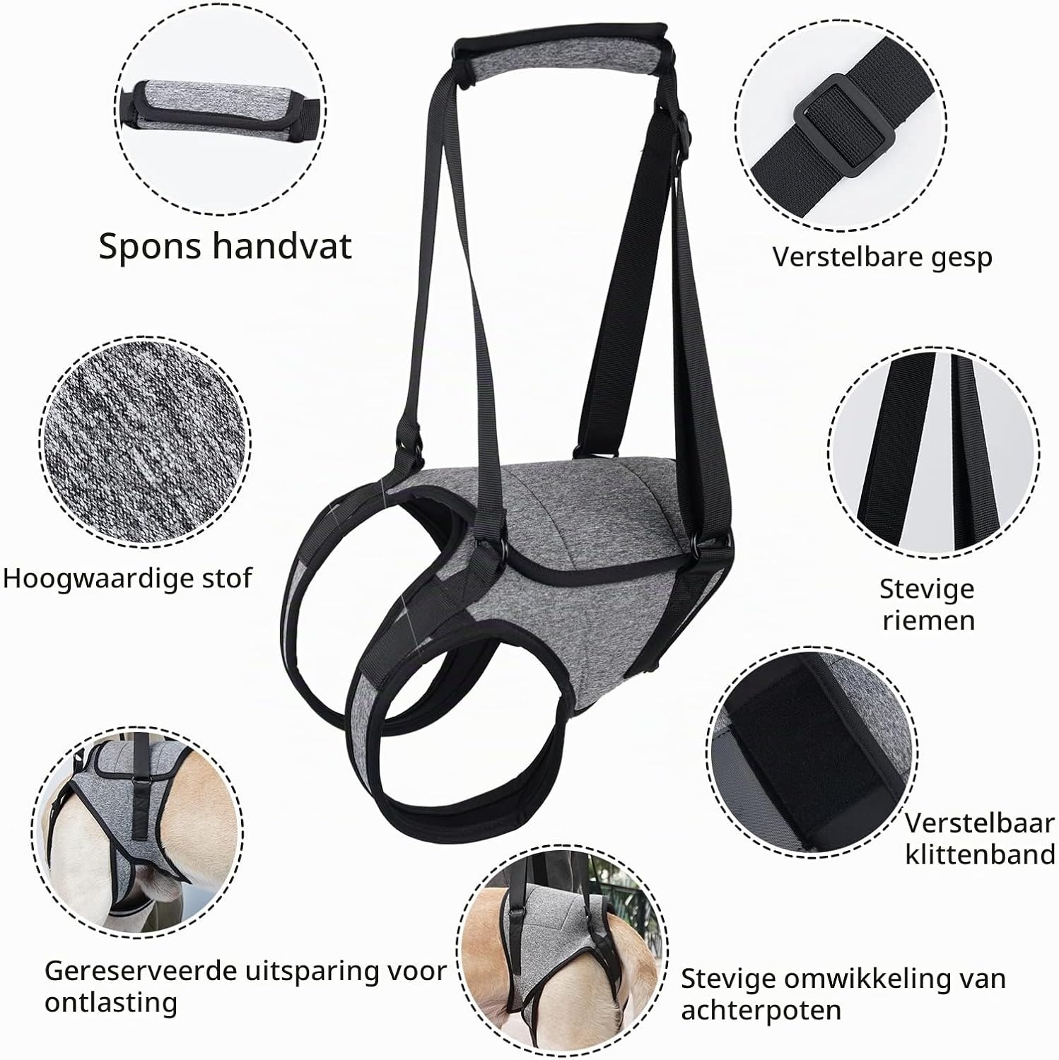 Honden hefharnas Grijs Maat XL - 32% Korting