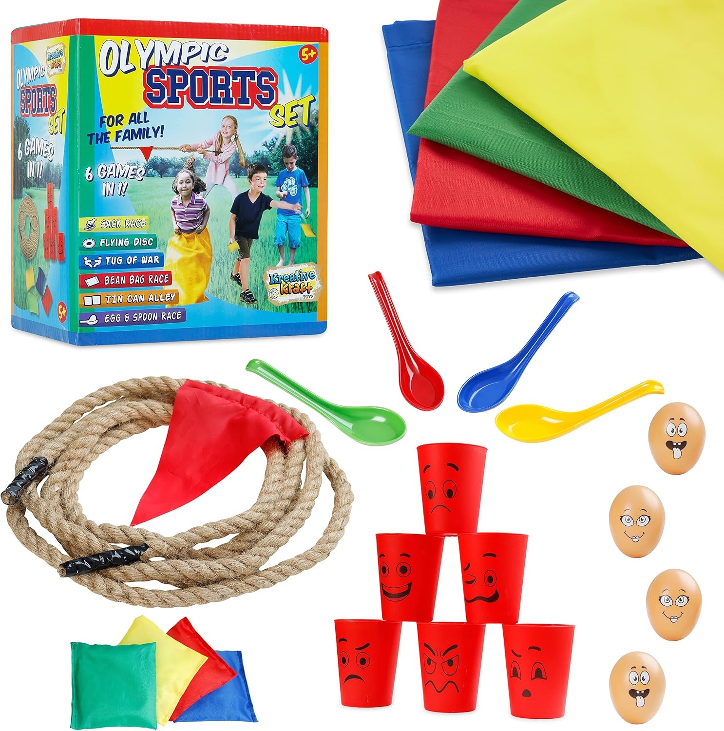 Outdoor Spelletjes Set 6-in-1 Multicolor | Tuinspellen Familie