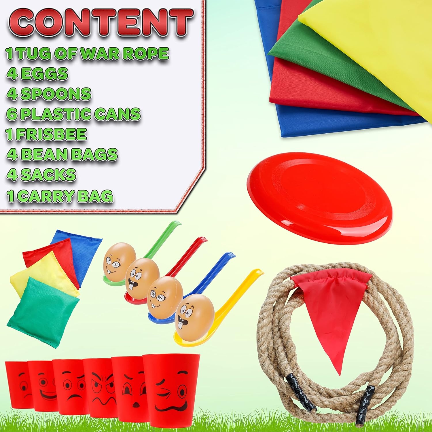Outdoor Spelletjes Set 6-in-1 Multicolor | Tuinspellen Familie