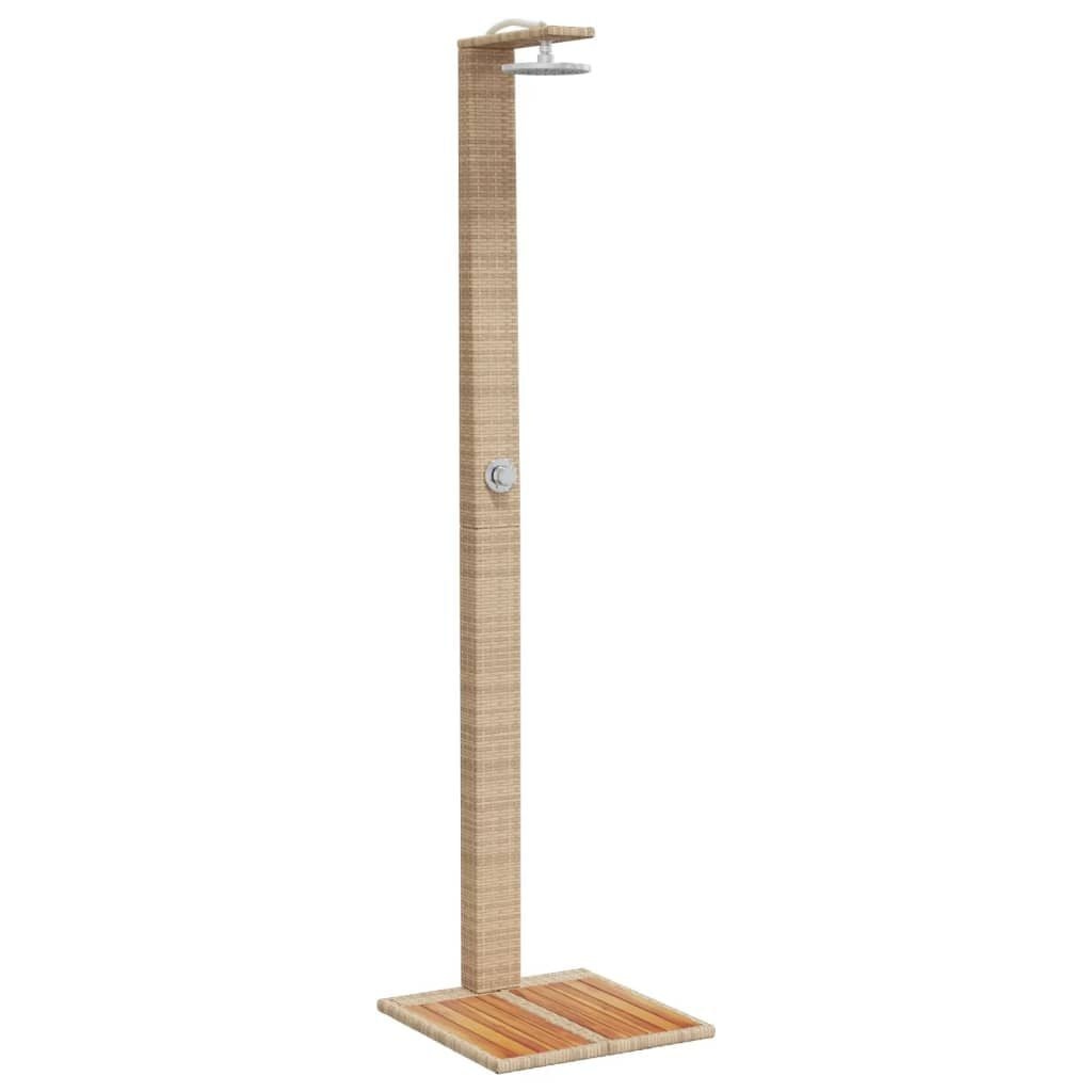Buitendouche Poly Rattan & Acaciahout Beige - 34% Korting