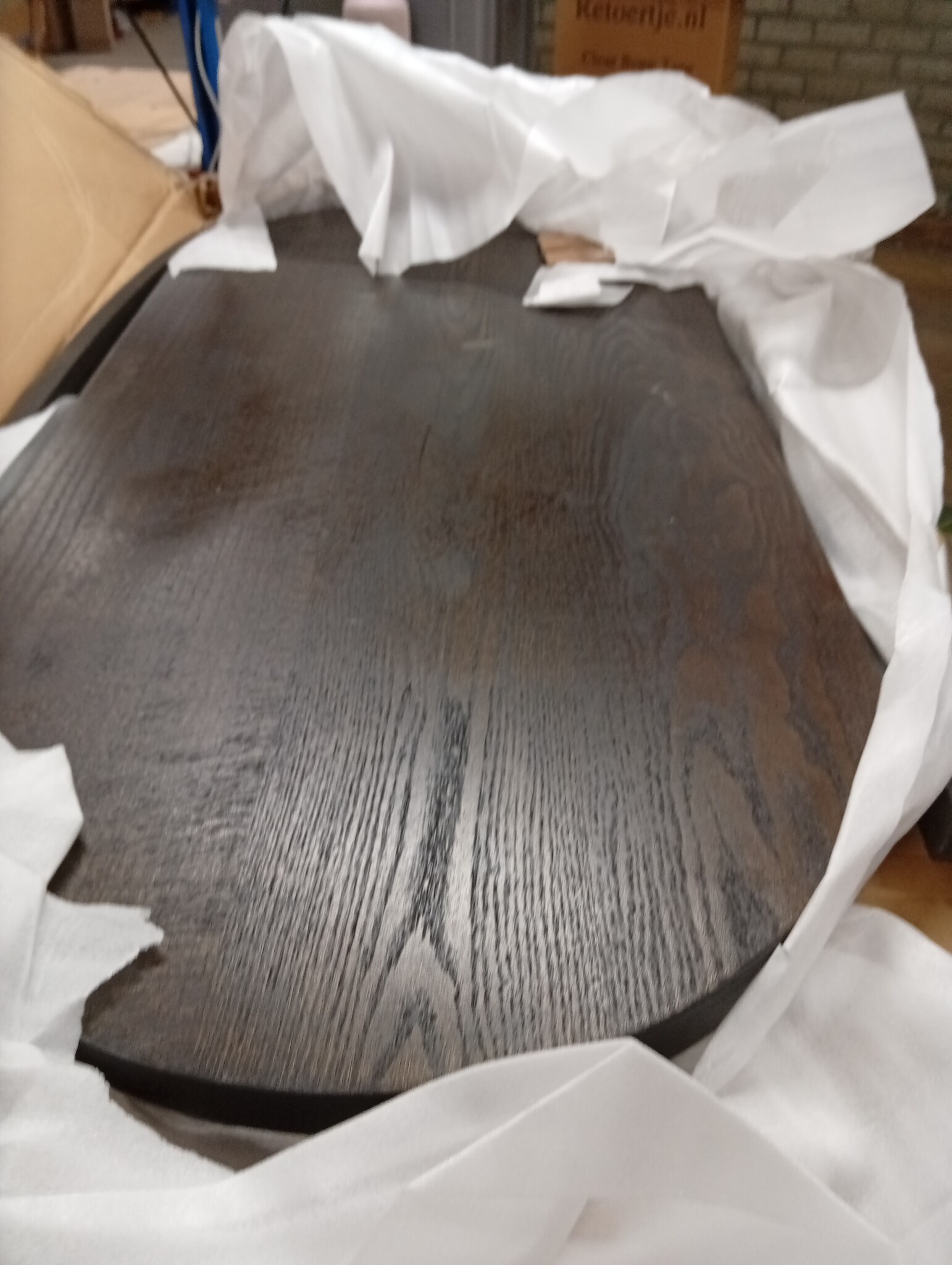 Ovaal Eikenhouten Tafelblad 120x60cm Donkerbruin - 54% Korting