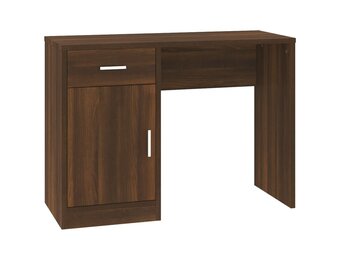Bureau met Kast & Lade - 100x40x73 cm Bruineiken - 54% Korting