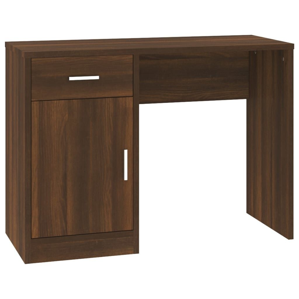 Bureau met Kast & Lade - 100x40x73 cm Bruineiken - 54% Korting