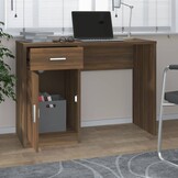 Bureau met Kast & Lade - 100x40x73 cm Bruineiken - 54% Korting