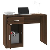 Bureau met Kast & Lade - 100x40x73 cm Bruineiken - 54% Korting