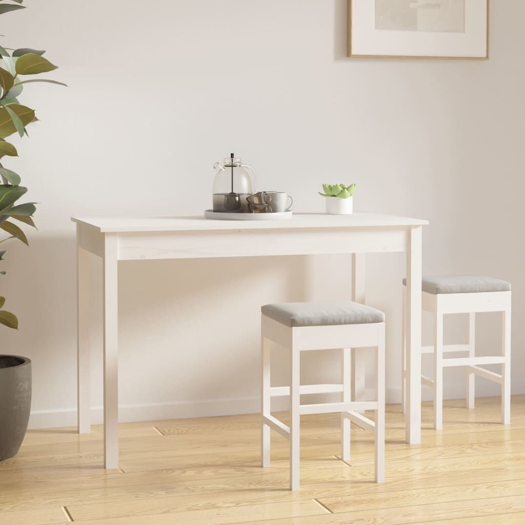 Eettafel massief grenenhout wit - 59% korting