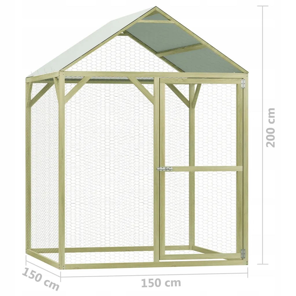 Kippenhok 1,5x1,5x2m Grenenhout met 35% Korting