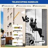 Telescoop straalslang, hoge drukreiniger 6,4 m, met dakgootreinigingsapparaat, borstelkop, 7 mondstukken en slangadapters, voor muur dakgoot