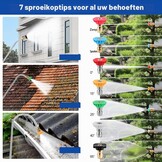 Telescoop straalslang, hoge drukreiniger 6,4 m, met dakgootreinigingsapparaat, borstelkop, 7 mondstukken en slangadapters, voor muur dakgoot