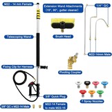 Telescoop straalslang, hoge drukreiniger 6,4 m, met dakgootreinigingsapparaat, borstelkop, 7 mondstukken en slangadapters, voor muur dakgoot