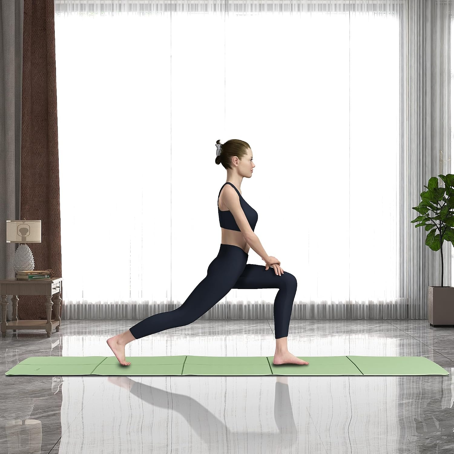 Opvouwbare TPE Yogamat, Antislip Fitnessmat, met Opbergtas