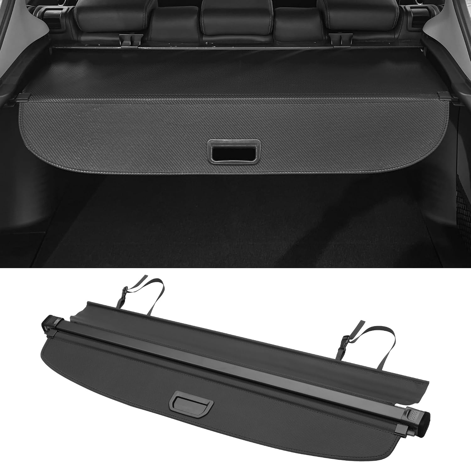 Motoforti Car Retractable Cargo Cover Voor Infiniti QX50 2019-2024 Achterbak Pakplank Bagage Beveiligingsscherm Shade, Canvas, Glanzend Zwart