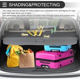 Motoforti Car Retractable Cargo Cover Voor Infiniti QX50 2019-2024 Achterbak Pakplank Bagage Beveiligingsscherm Shade, Canvas, Glanzend Zwart