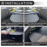 Motoforti Car Retractable Cargo Cover Voor Infiniti QX50 2019-2024 Achterbak Pakplank Bagage Beveiligingsscherm Shade, Canvas, Glanzend Zwart