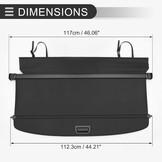 Motoforti Car Retractable Cargo Cover Voor Infiniti QX50 2019-2024 Achterbak Pakplank Bagage Beveiligingsscherm Shade, Canvas, Glanzend Zwart