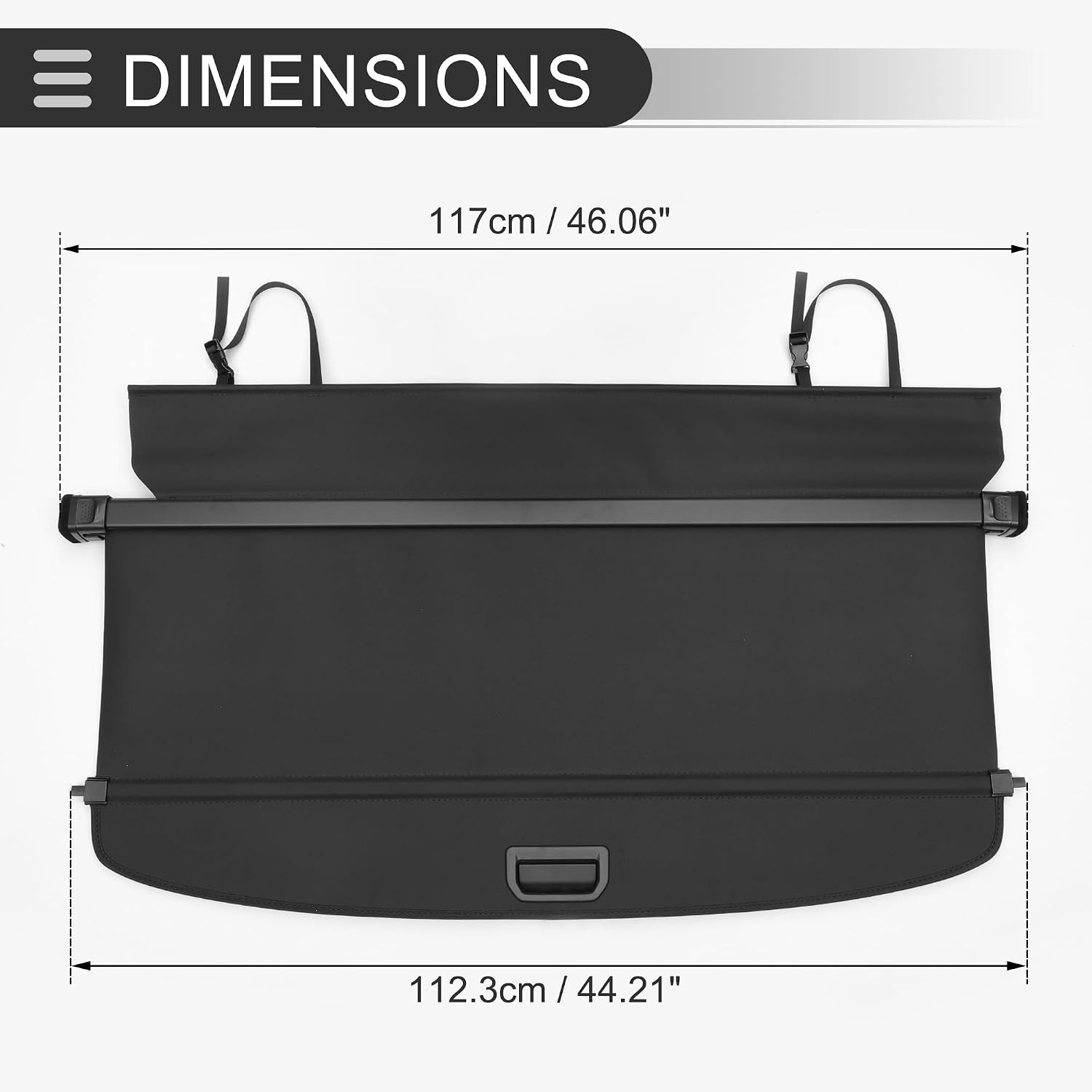 Motoforti Car Retractable Cargo Cover Voor Infiniti QX50 2019-2024 Achterbak Pakplank Bagage Beveiligingsscherm Shade, Canvas, Glanzend Zwart