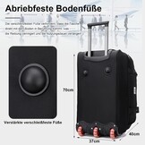 3-in-1 reistas met wieltjes, groot (handtassen, rugzakken + trolley, 3 wielen), 80 liter, sporttas met wielen, uitbreidbaar, voor dames en heren, zwart, 3 kg