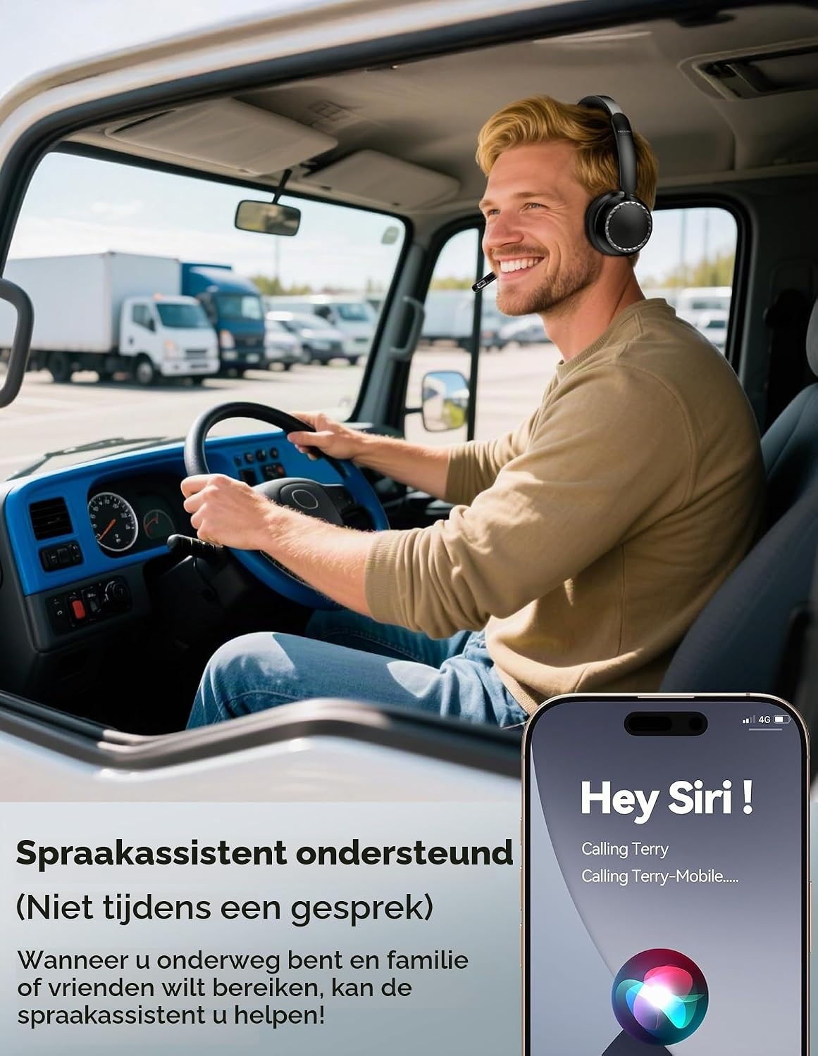 TECKNET V5.3 Bluetooth-headset met microfoon, draadloze headset met AI ruisonderdrukkende microfoon, laadstation, USB-dongle, 55+ uur accu, oplaadbare on-ear hoofdtelefoon voor kantoor, thuis