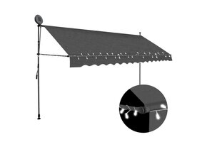 Uitschuifbare Luifel met LED - 400cm Antraciet - 58% Korting