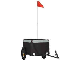 vidaXL Fietstrailer 30 kg ijzer zwart en grijs