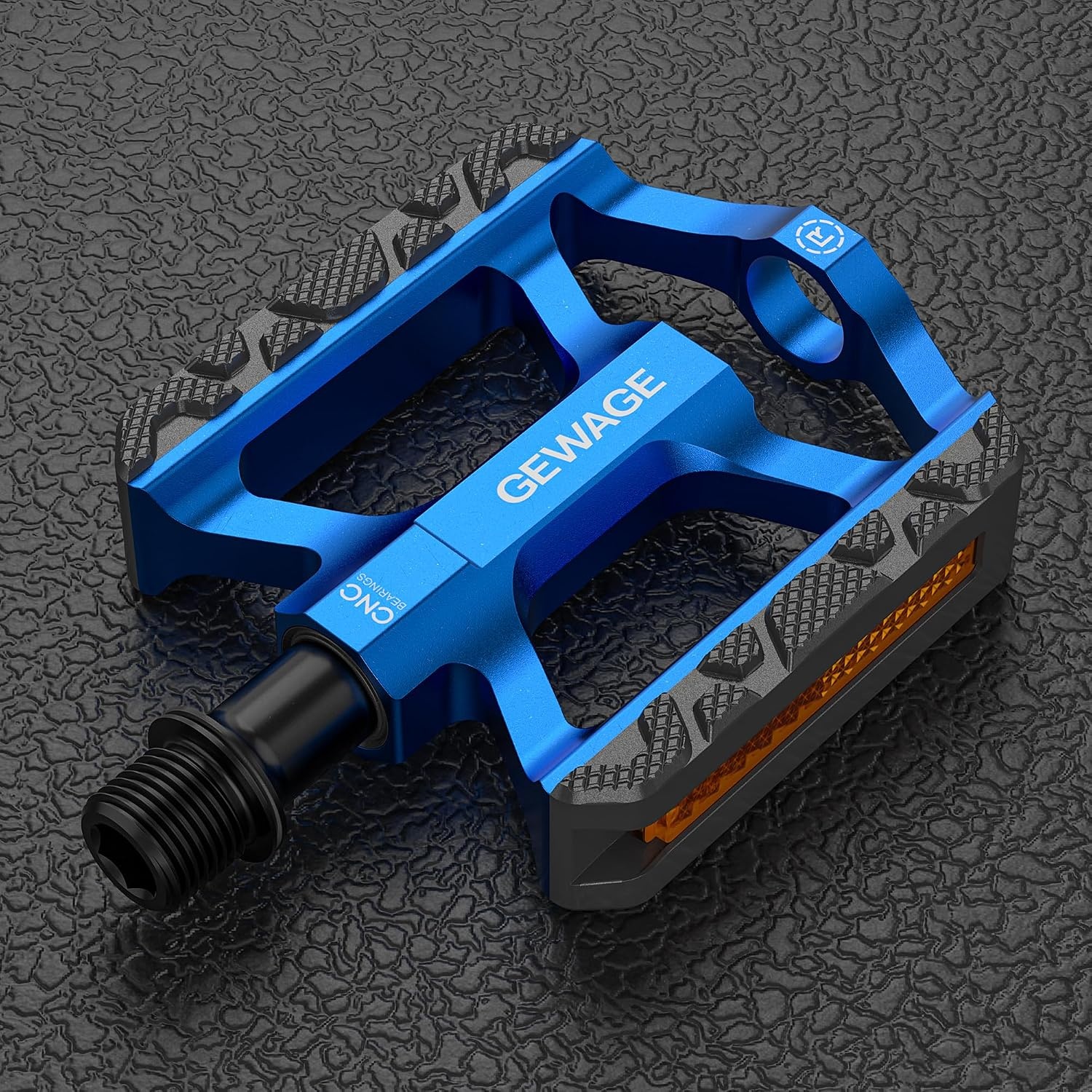 GEWAGE Fietspedalen van aluminium, klein en licht, 3 afgedichte lagers, chromoly-as, antislip platformpedalen met reflector, MTB, trekking, stadsfiets en kinderfiets