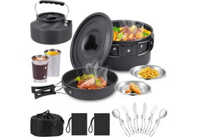 14-delige Camping Kookgerei & Servies Set (34% Korting)