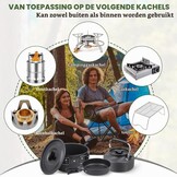 Campingkookgerei, set outdoor servies, opvouwbare kookpannenset, steelpan, pan, theepot voor outdoor, picknick, camping, wandelen