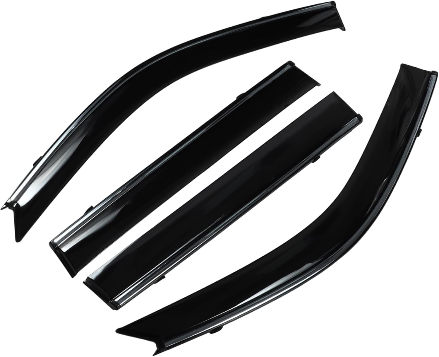 INFINAUTO Window Deflectors Side Tape-On voor Toyota Land Cruiser Prado J120 2003 Zwarte Regenbeschermers