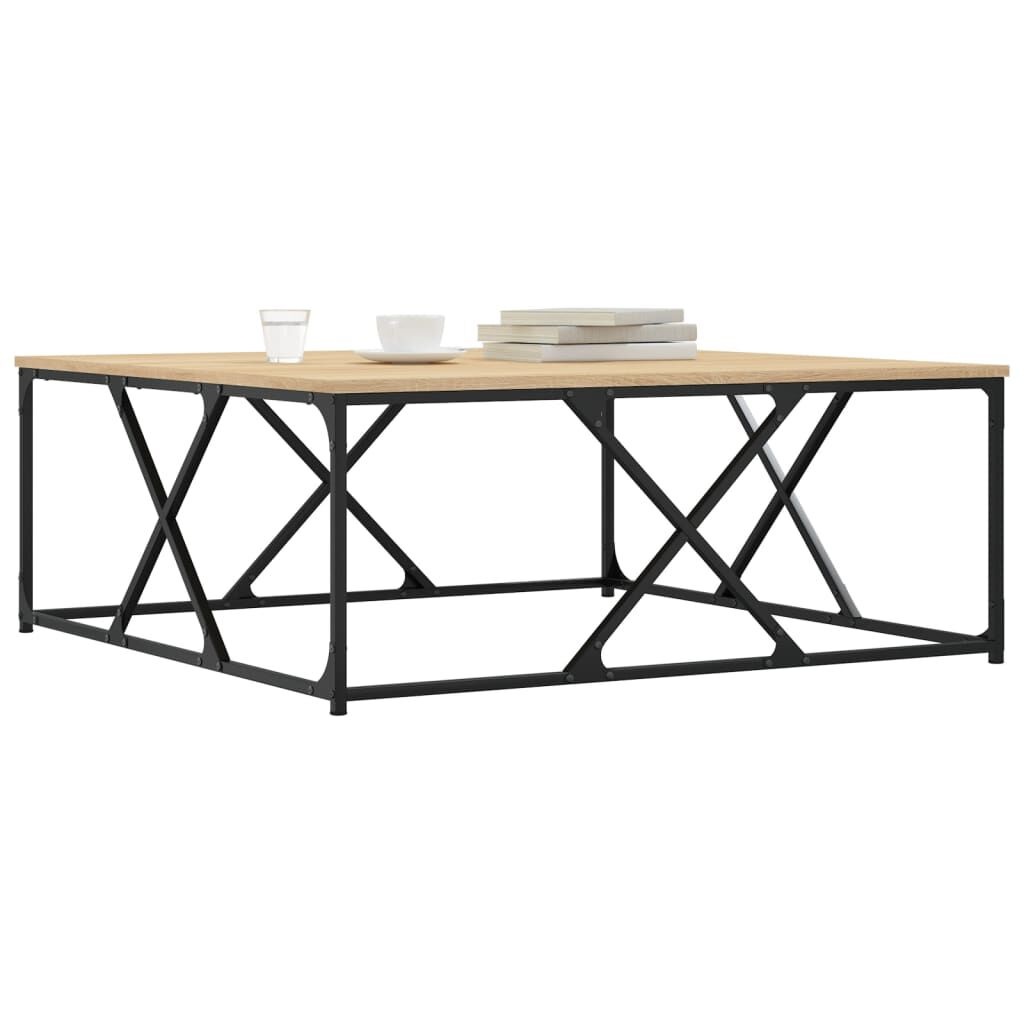 vidaXL Salontafel 100x100x40 cm bewerkt hout sonoma eikenkleurig
