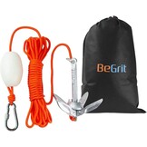 BeGrit Anker met anker, 0,7kg, gegalvaniseerd ankerset met 10 m scheurvaste ankertouw ø 6 mm & ankerbouw bal set