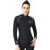 Wetsuit Top heren 1,5 mm neopreen wetsuits jas, rits aan de voorkant lange mouwen duikpak voor zwemmen, snorkelen, duiken, surfen
