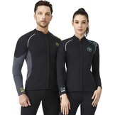 Wetsuit Top heren 1,5 mm neopreen wetsuits jas, rits aan de voorkant lange mouwen duikpak voor zwemmen, snorkelen, duiken, surfen