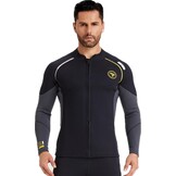 Wetsuit Top heren 1,5 mm neopreen wetsuits jas, rits aan de voorkant lange mouwen duikpak voor zwemmen, snorkelen, duiken, surfen