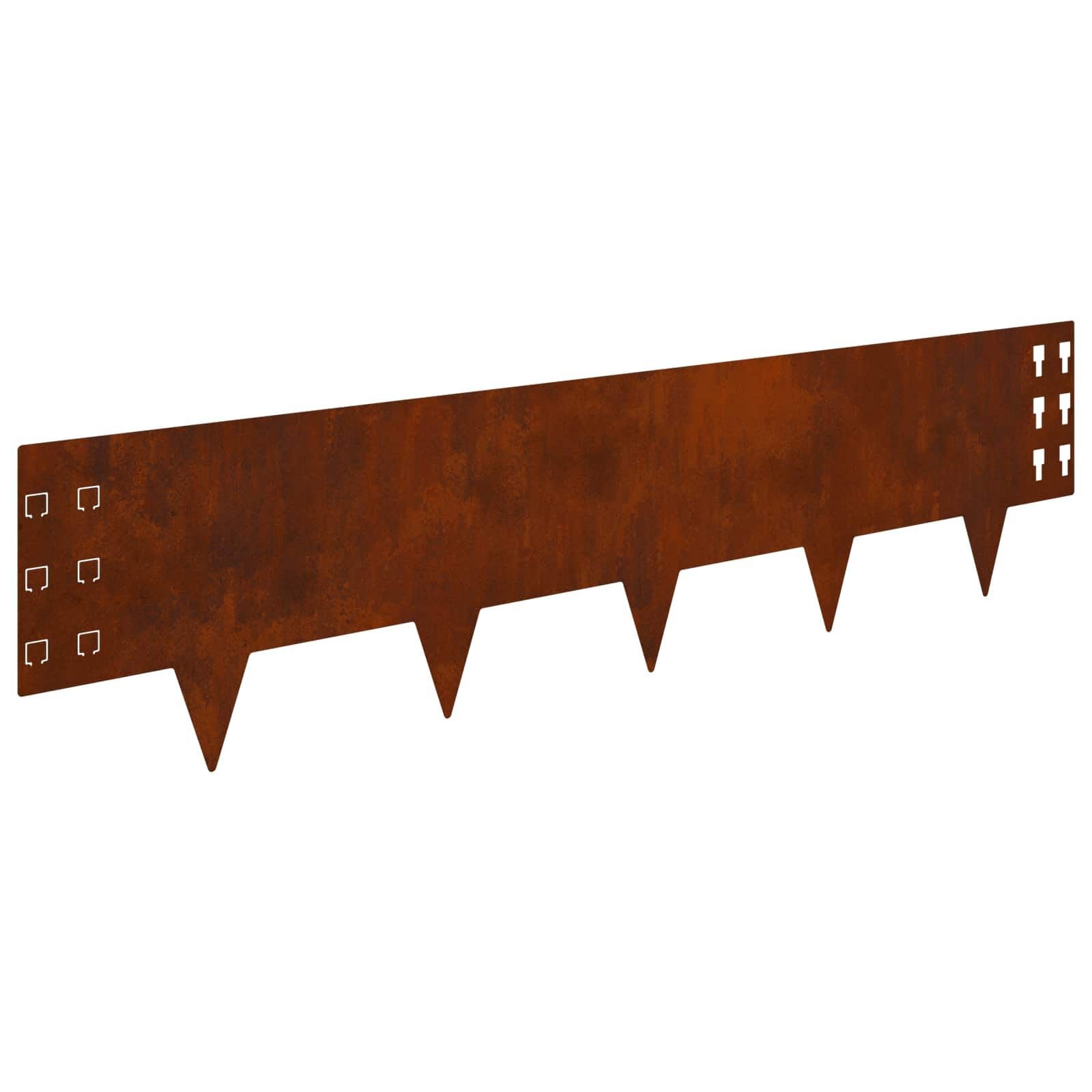 vidaXL Gazonrand 20 st 100 x 25 cm Staal Roestig