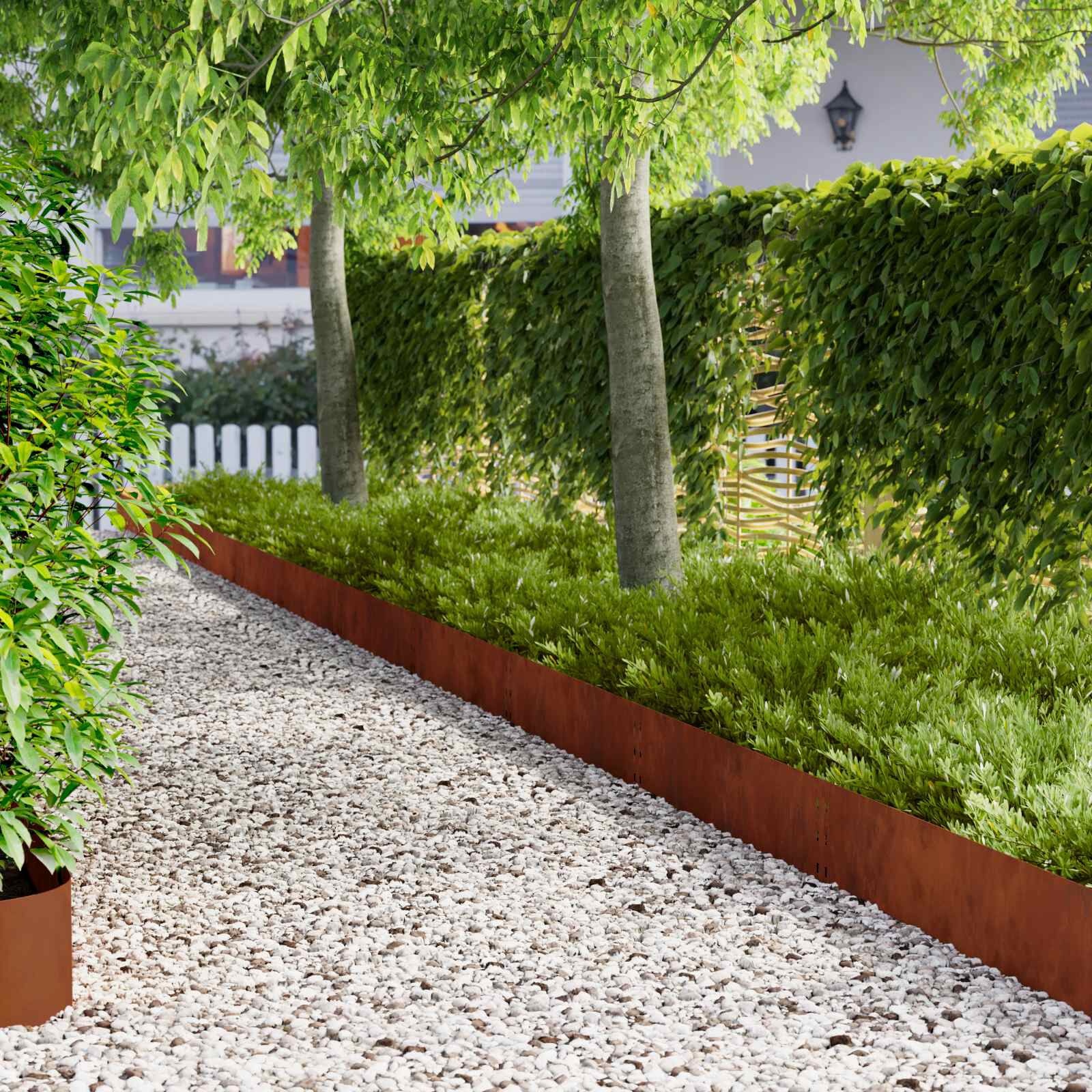 vidaXL Gazonrand 20 st 100 x 25 cm Staal Roestig