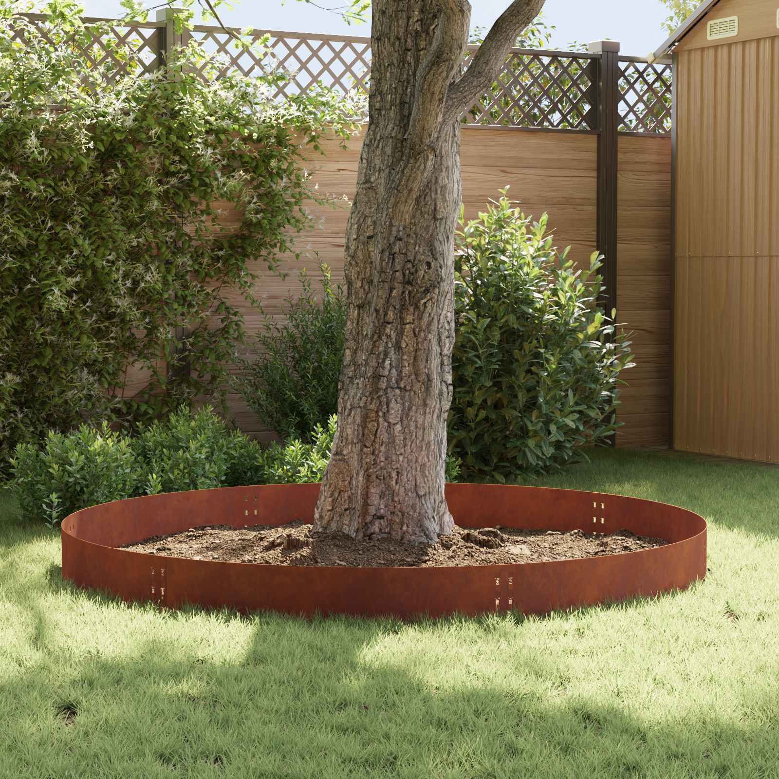 vidaXL Gazonrand 20 st 100 x 25 cm Staal Roestig