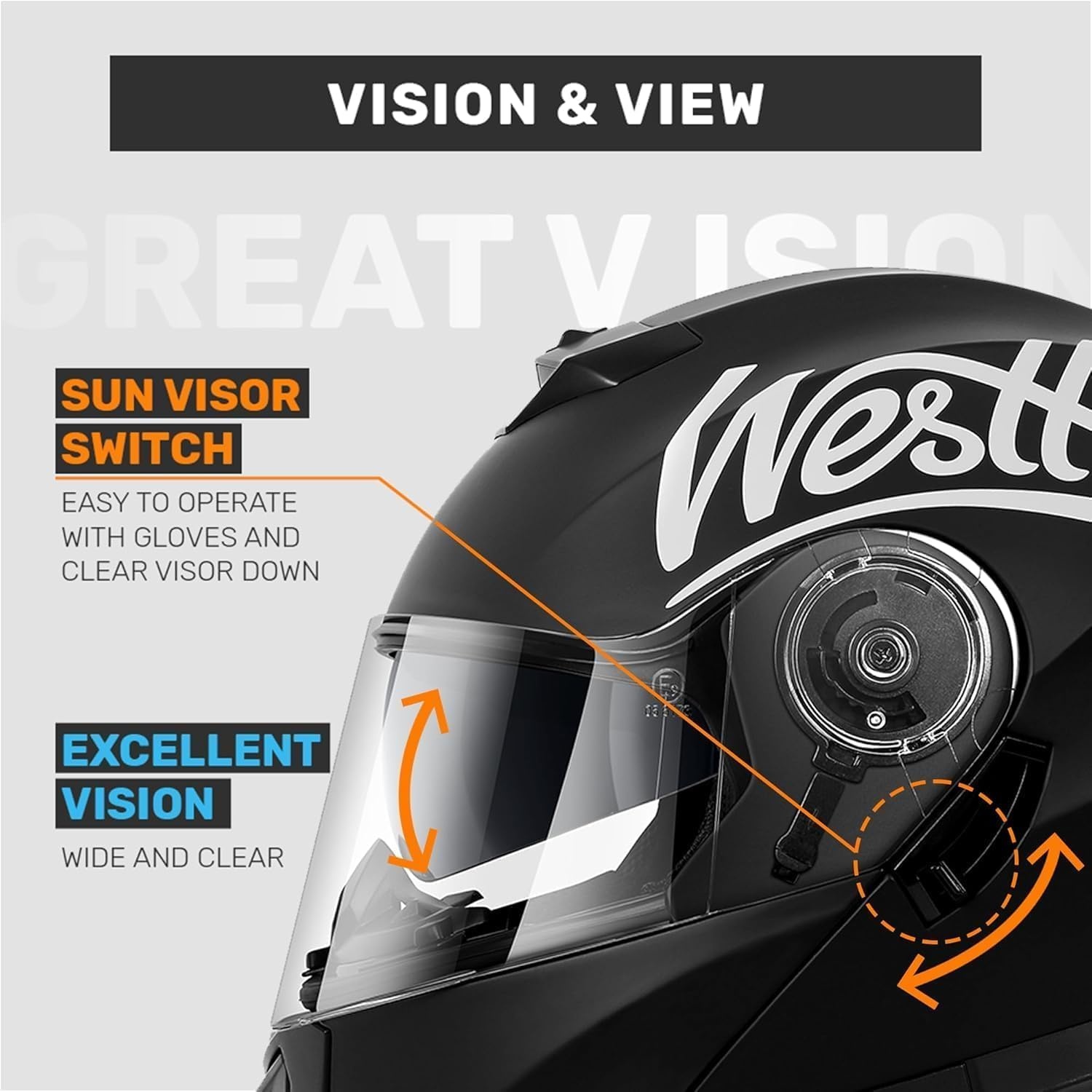 Westt Torque X Systeemhelm - Motorhelm met Zonneklep - ECE 22.06 - Matzwart
