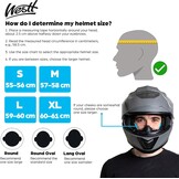 Westt Torque X Systeemhelm - Motorhelm met Zonneklep - ECE 22.06 - Matzwart
