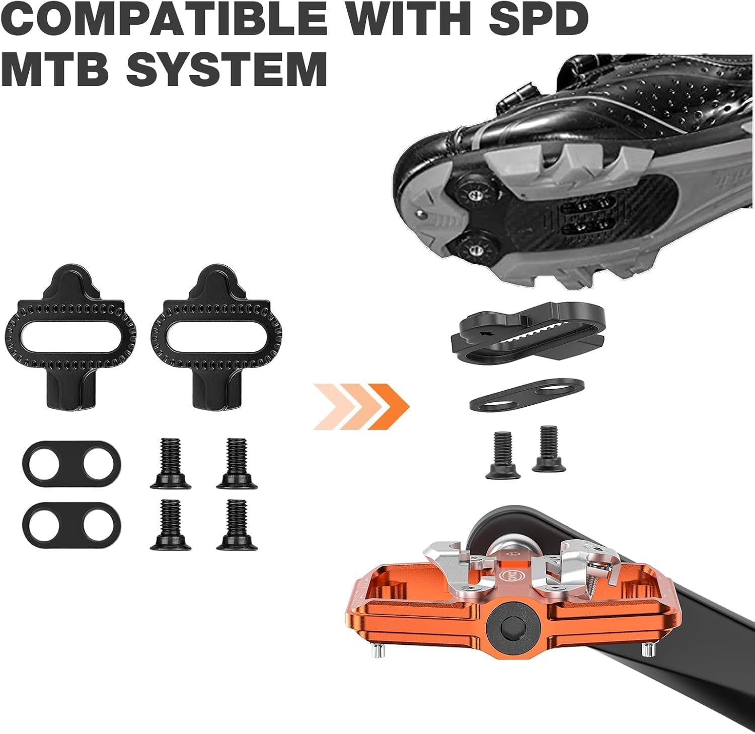 CXWXC Mountainbike pedalen compatibel met Shimano SPD cleats - Dubbelzijdige platform- en klikpedalen, 9/16” fiets platform- en klikpedalen voor race-, MTB- en hybridefietsen