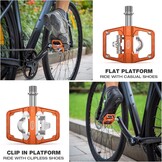 CXWXC Mountainbike pedalen compatibel met Shimano SPD cleats - Dubbelzijdige platform- en klikpedalen, 9/16” fiets platform- en klikpedalen voor race-, MTB- en hybridefietsen