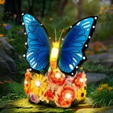 Linkax Tuinfiguren op zonne-energie, vlinder, tuindecoratie voor buiten, met ledlicht, verjaardagscadeau voor vrouwen, vriendin, paasgeschenken, volwassenen, thuis, balkon, decoratie, moederdagcadeau
